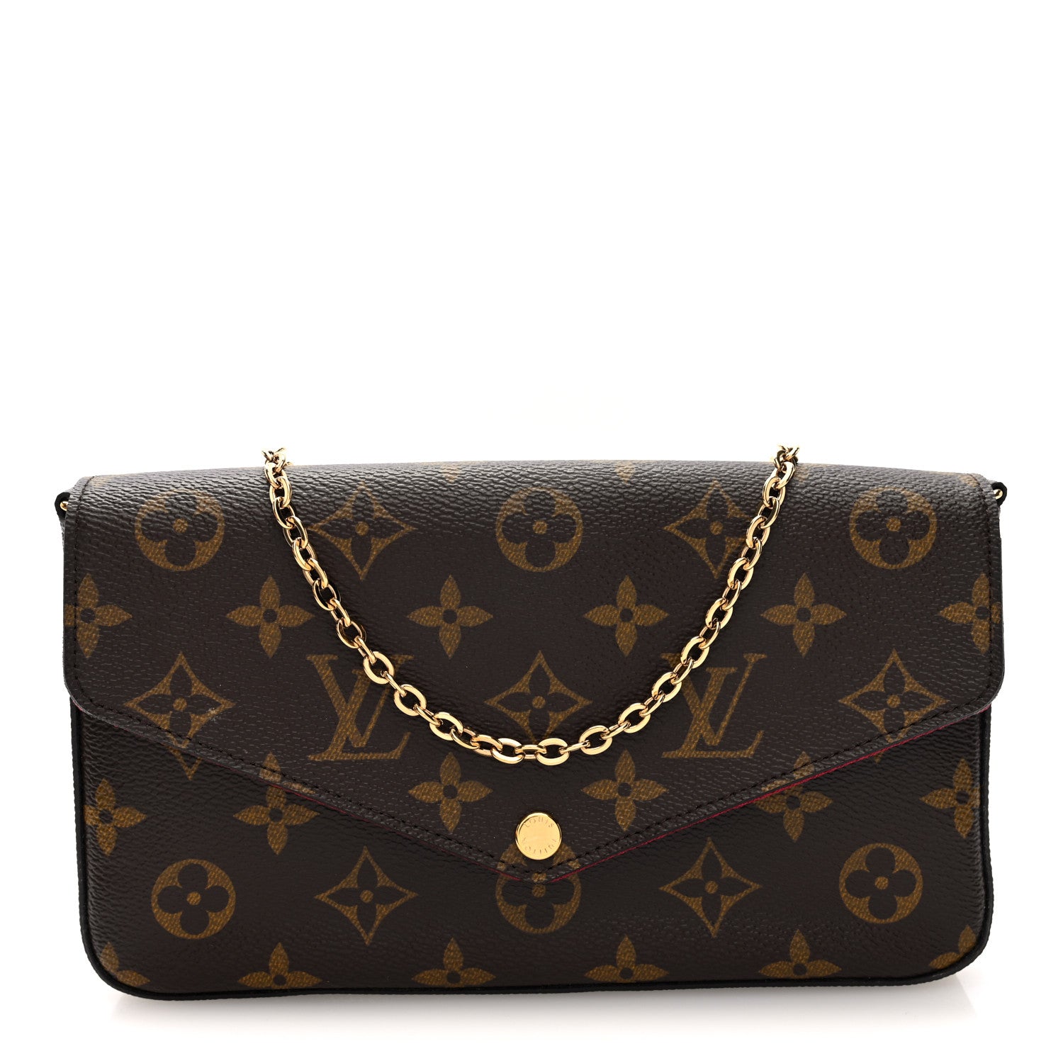 Louis Vuitton Monogram Pochette Felicie Chain Wallet Fuchsia 7 of 10