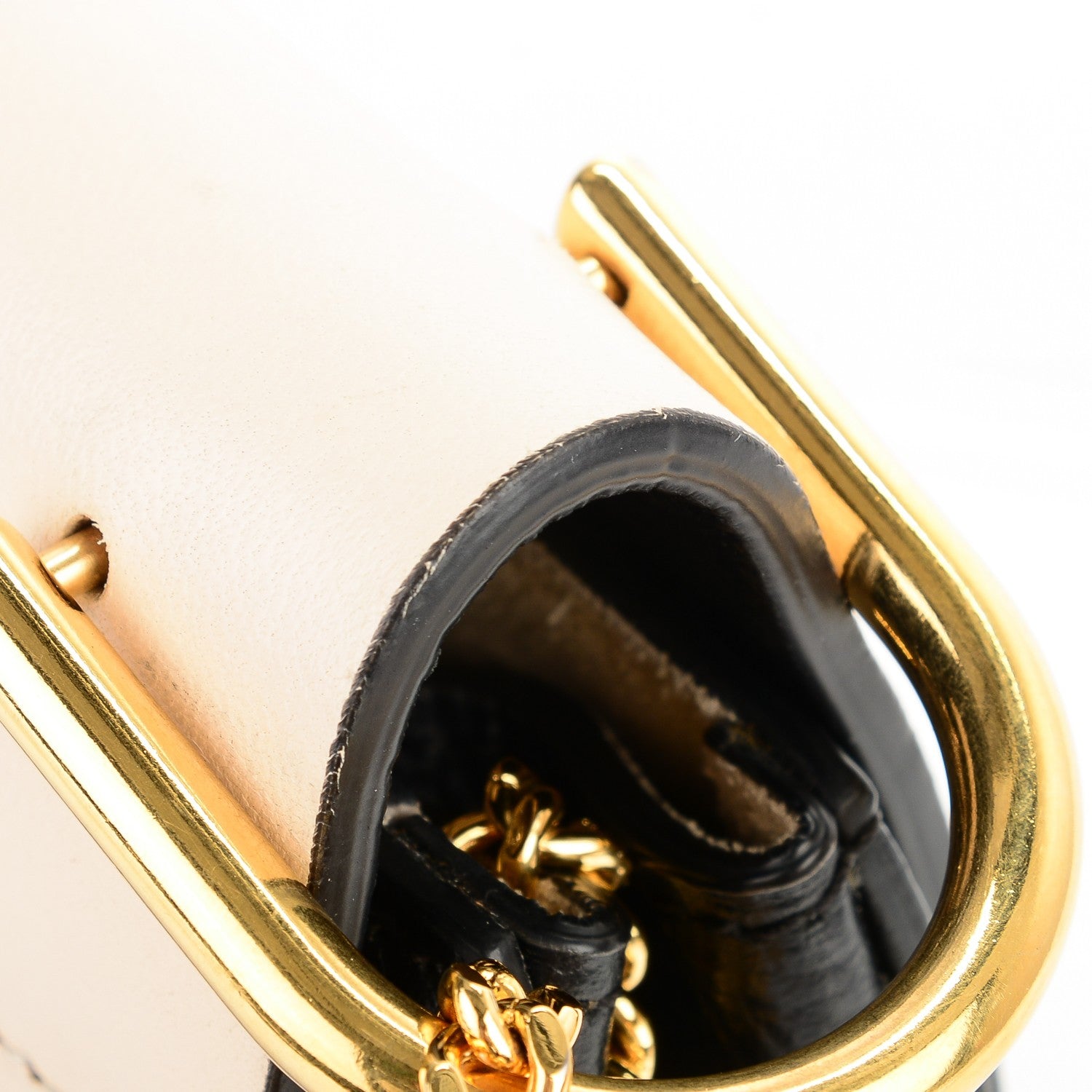 Chloe Grained Calfskin Lambskin Mini Bi-Color Drew Shoulder Bag Black Powder Beige 11 of 11