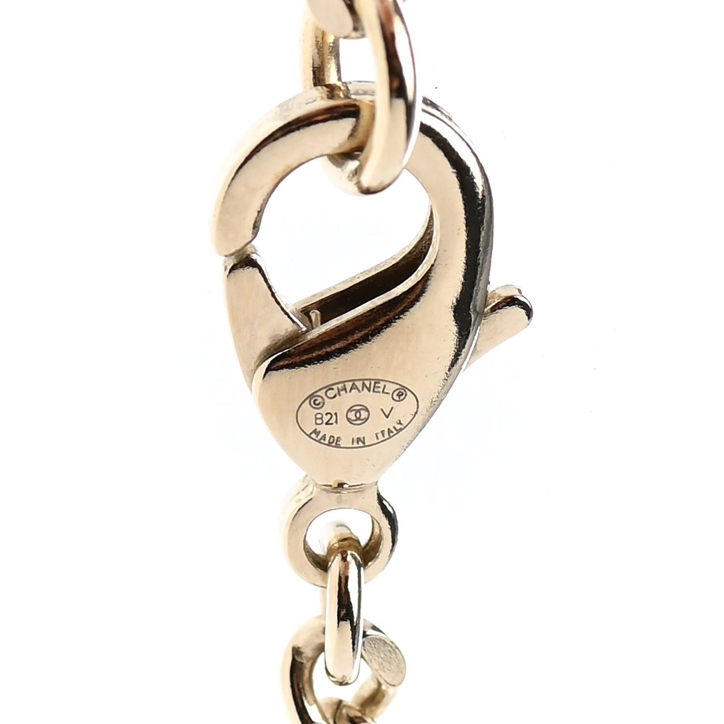 Crystal Dog Tag Charm Necklace Gold