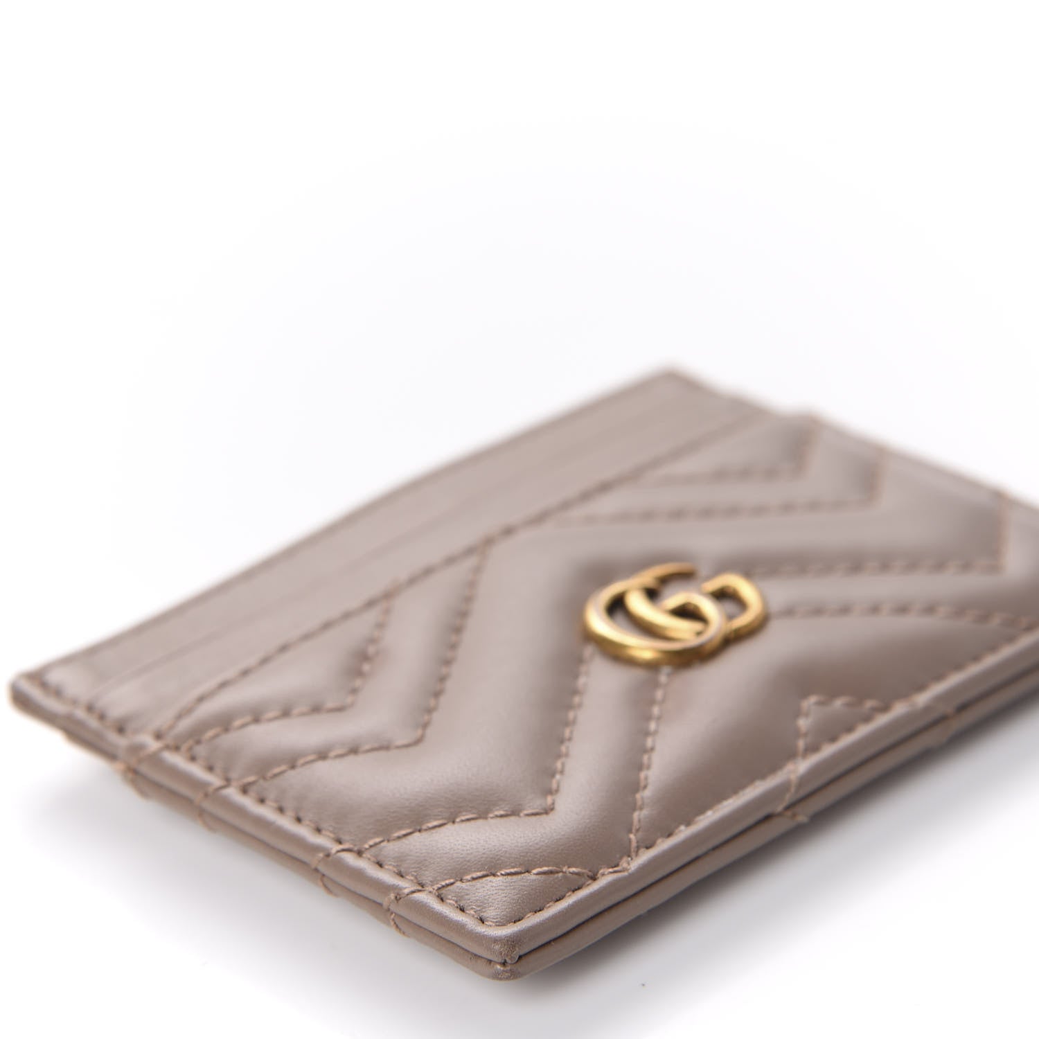 Gucci Calfskin Matelasse GG Marmont Card Holder Porcelain Rose 6 of 10