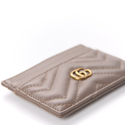 Gucci Calfskin Matelasse GG Marmont Card Holder Porcelain Rose 6 of 10