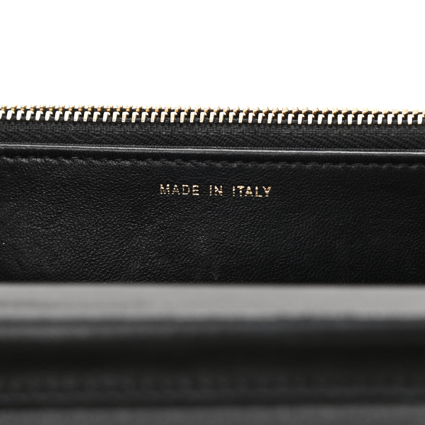 Lambskin Quilted Golden Class Wallet On Chain WOC Black