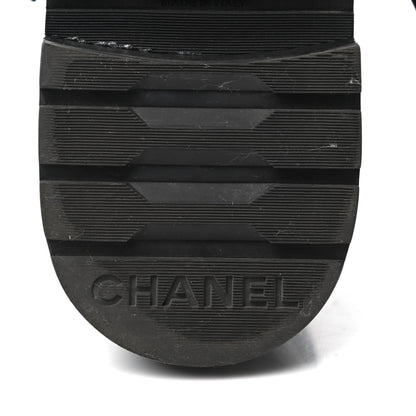 Chanel Shiny Lambskin Quilted Lace Up Combat Boots 35 Black 6 of 11