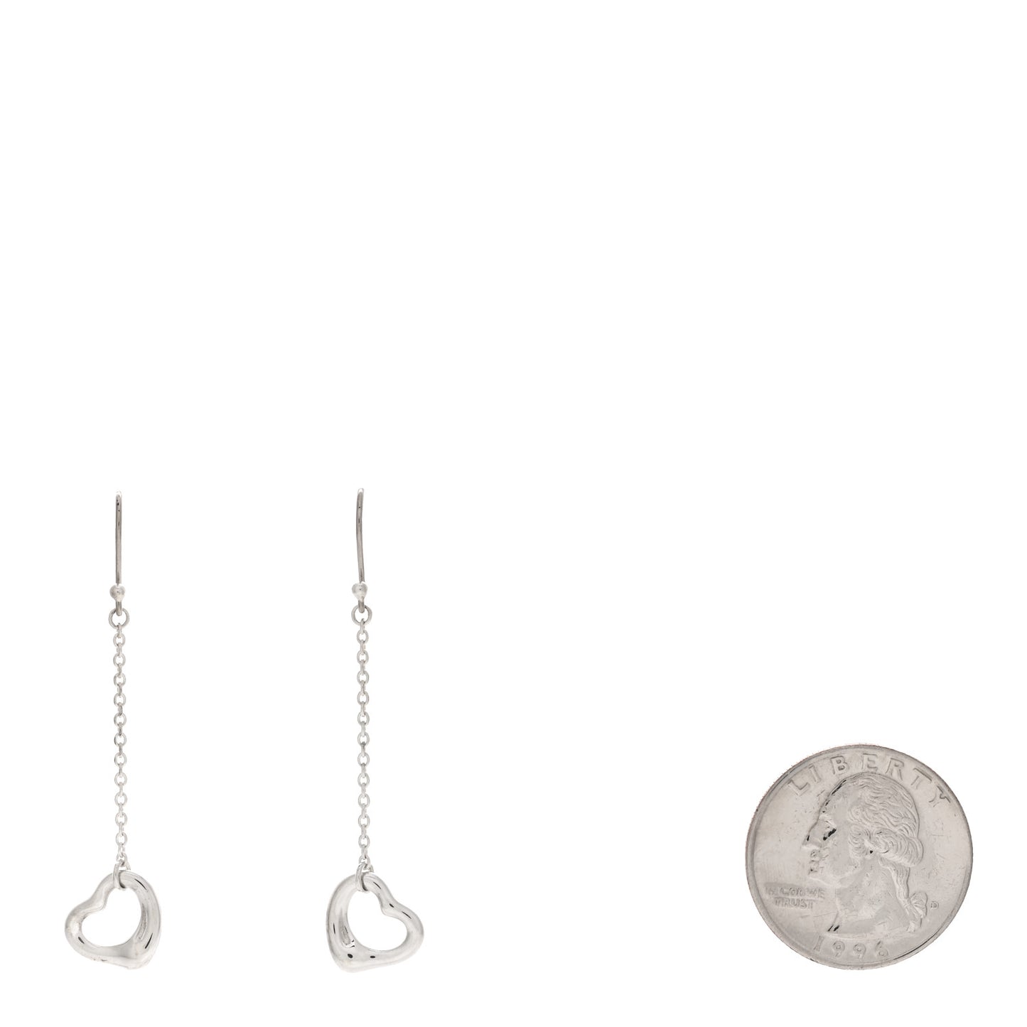 Sterling Silver Elsa Peretti Open Heart Drop Earrings