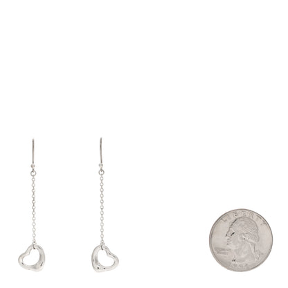 Tiffany Sterling Silver Elsa Peretti Open Heart Drop Earrings 2 of 4