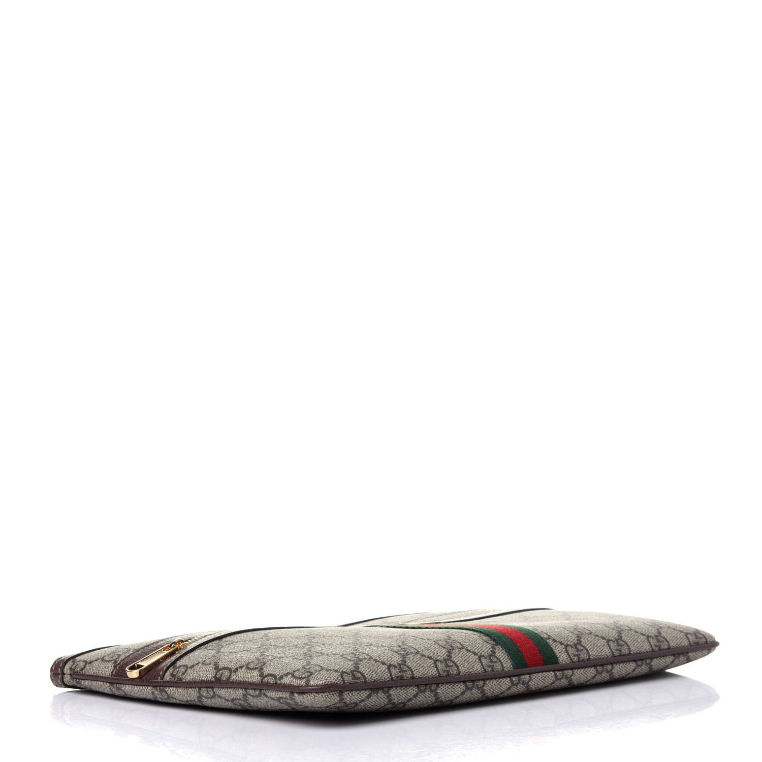 Gucci GG Supreme Monogram Large Ophidia Pouch Clutch Brown 4 of 11