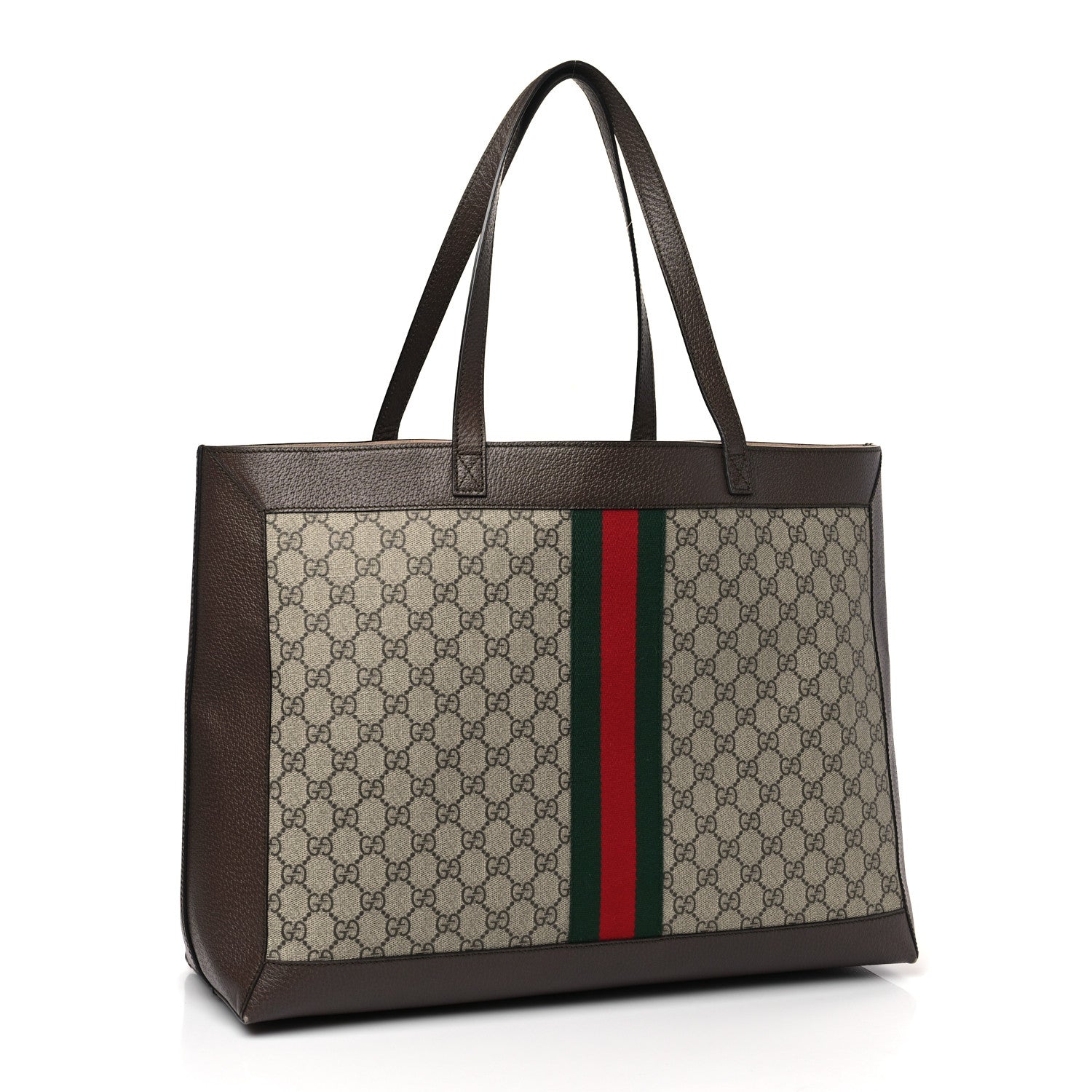 Gucci GG Supreme Monogram Web Ophidia Tote Brown 4 of 10