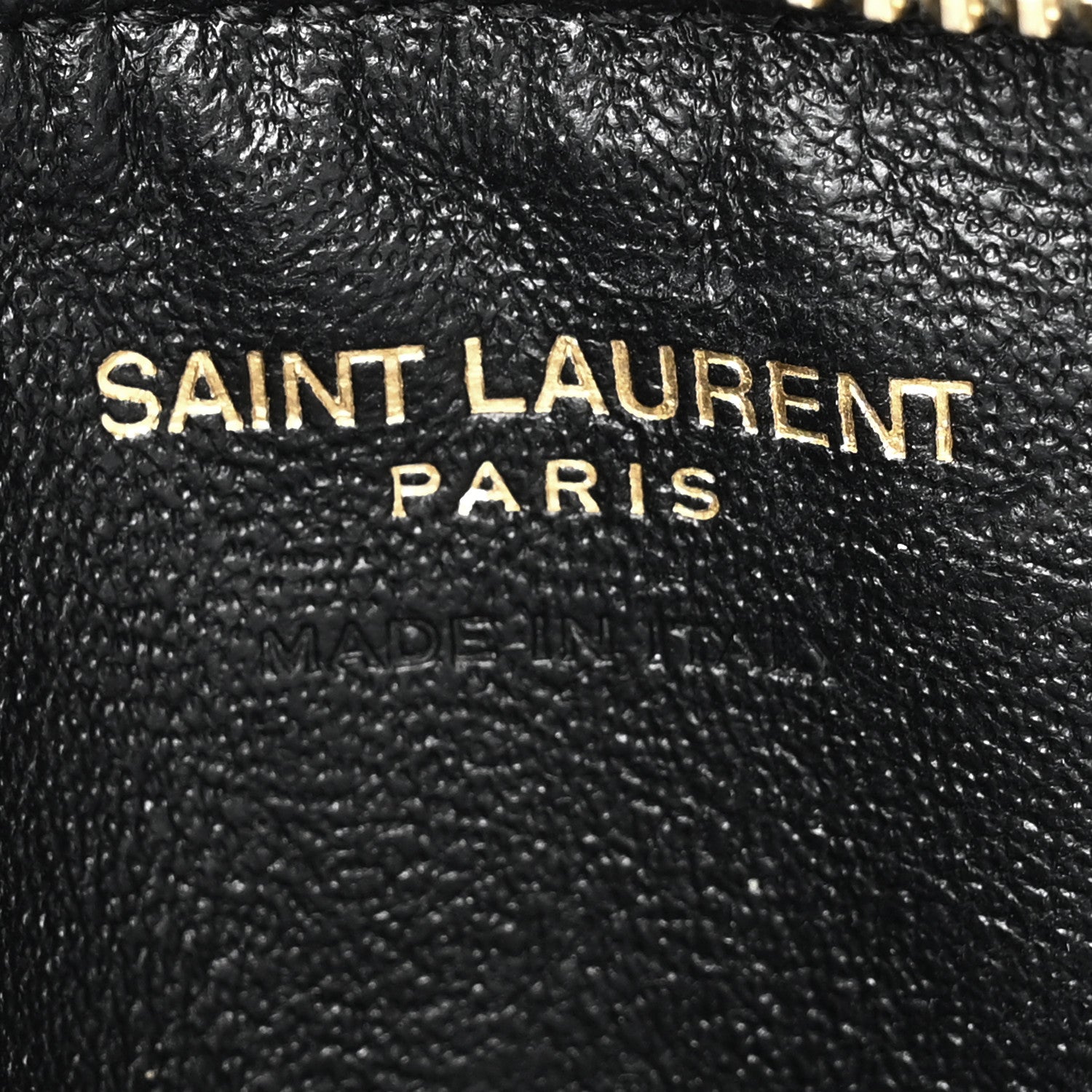 Saint Laurent Grain De Poudre Matelasse Chevron Monogram Fragments Zippered Card Case Light Sage 6 of 7