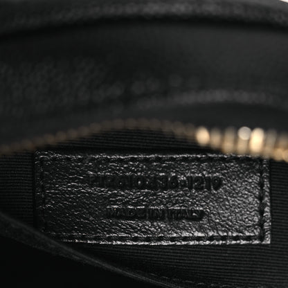 Saint Laurent Grain De Poudre Matelasse Chevron Quilted Round Vinyle Camera Bag Black 6 of 11