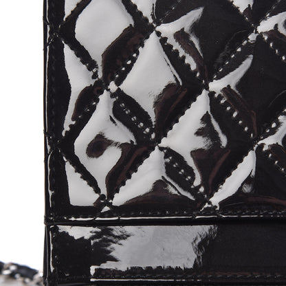 Chanel Patent Quilted Brilliant Wallet On Chain WOC Black 13 of 15