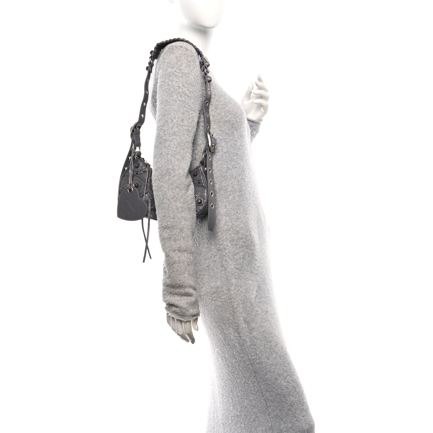 Balenciaga Agneau Arena Le Cagole Shoulder Bag XS Dark Grey 2 of 13