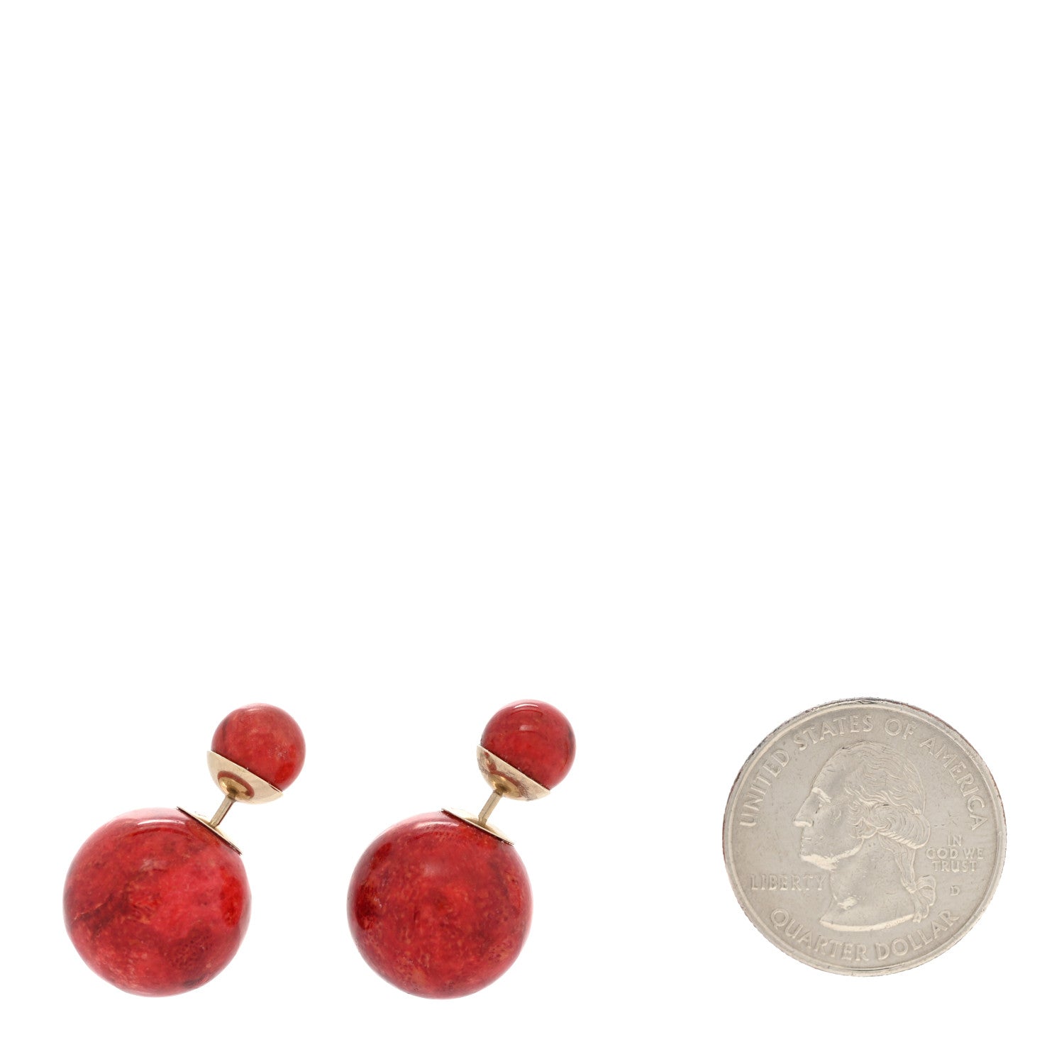 Christian Dior Coral Mise En Dior Tribal Earrings Corallo 2 of 5