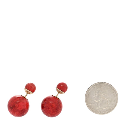 Christian Dior Coral Mise En Dior Tribal Earrings Corallo 2 of 5