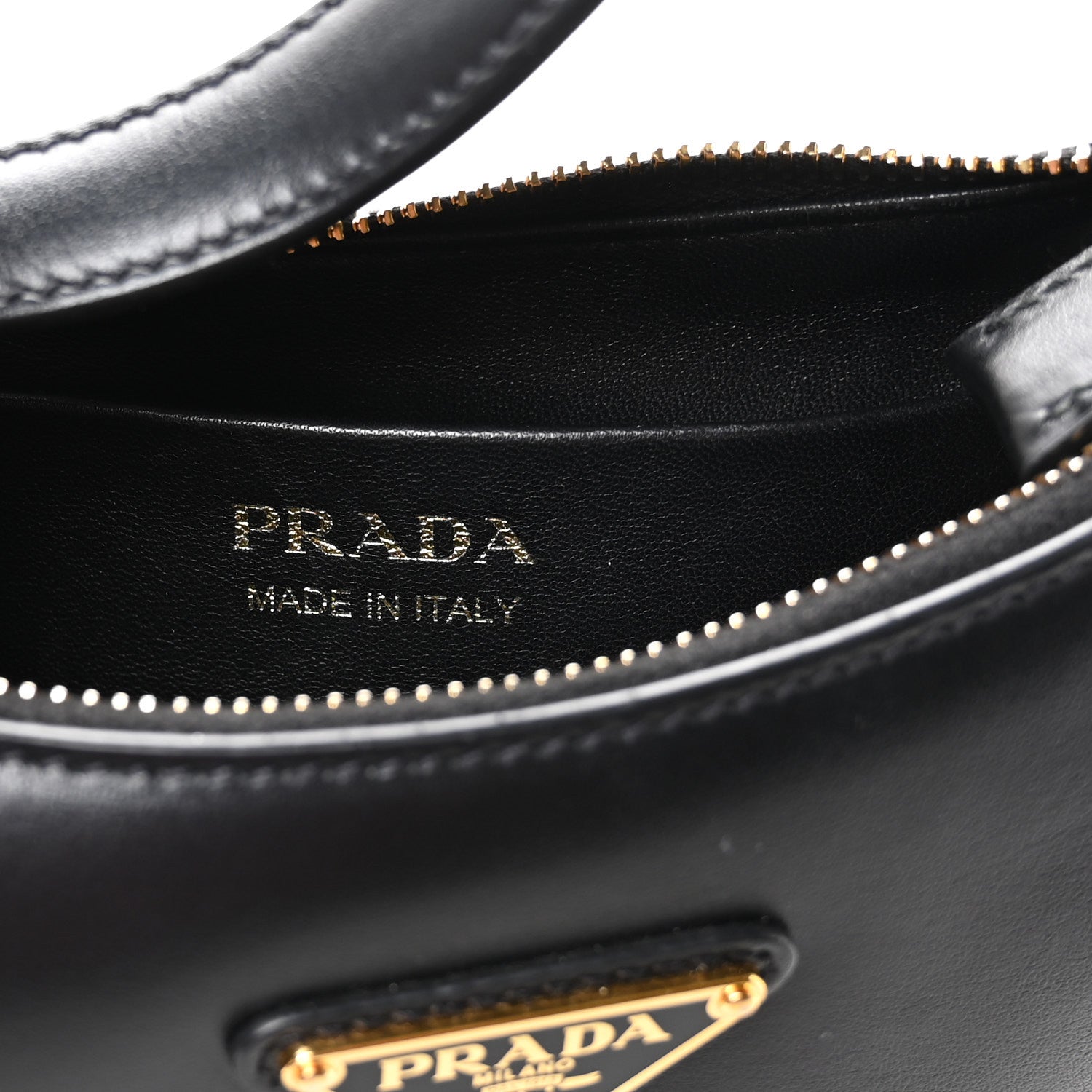 Prada Soft Calfskin Arque Shoulder Bag Black 6 of 9