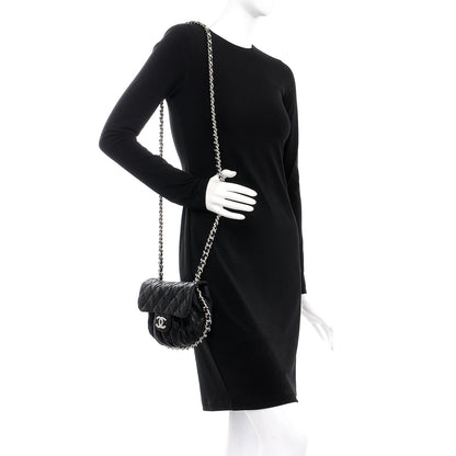 Chanel Washed Lambskin Quilted Mini Chain Around Flap Black 2 of 8