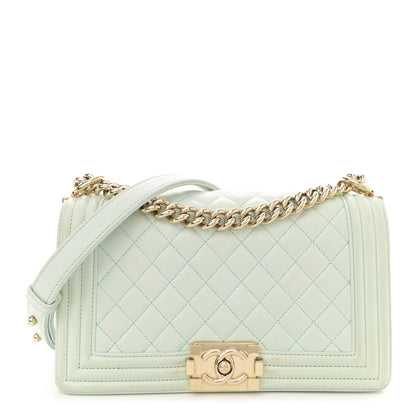 Chanel Lambskin Quilted Medium Boy Flap Light Green 1 of 16