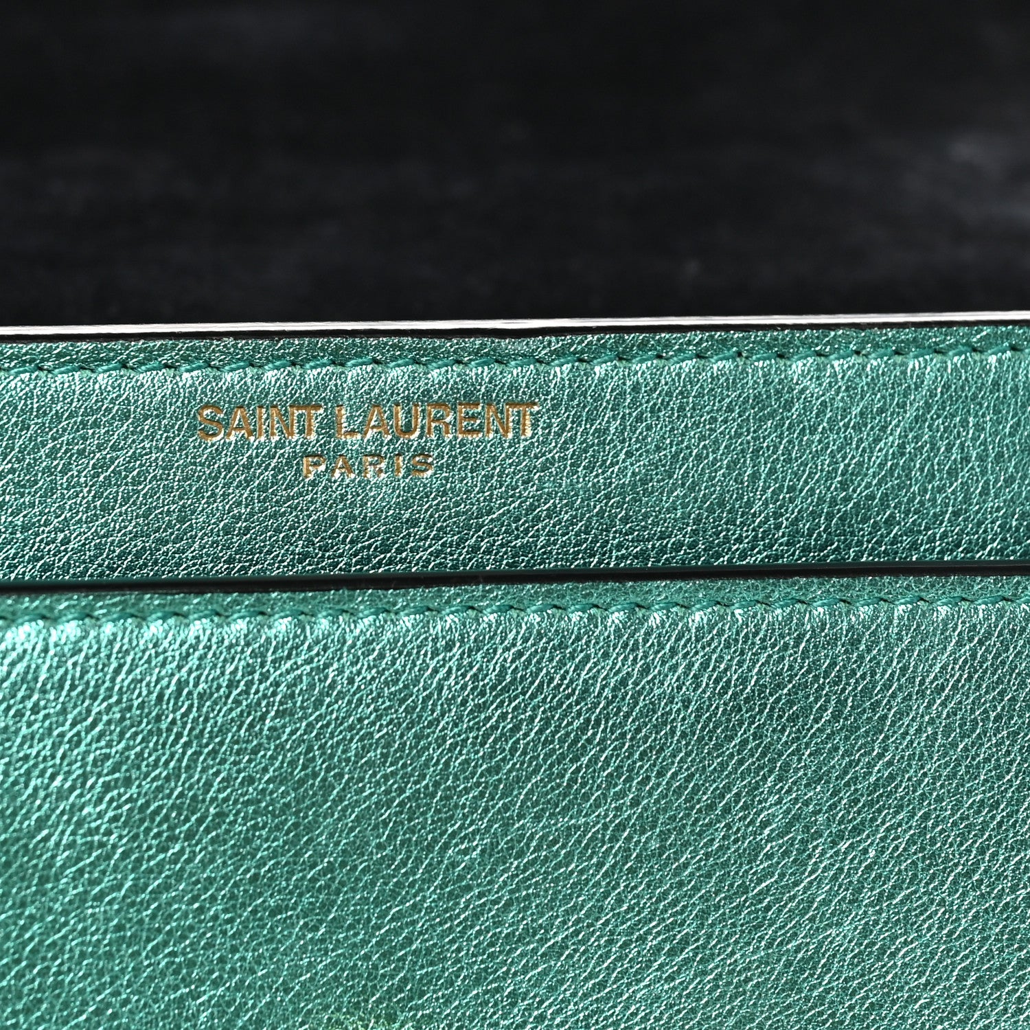 Saint Laurent Metallic Calfskin Small Monogram Sunset Chlorophille 5 of 9