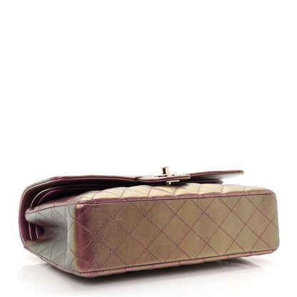 Chanel Iridescent Lambskin Quilted Medium Double Flap Purple 4 of 10