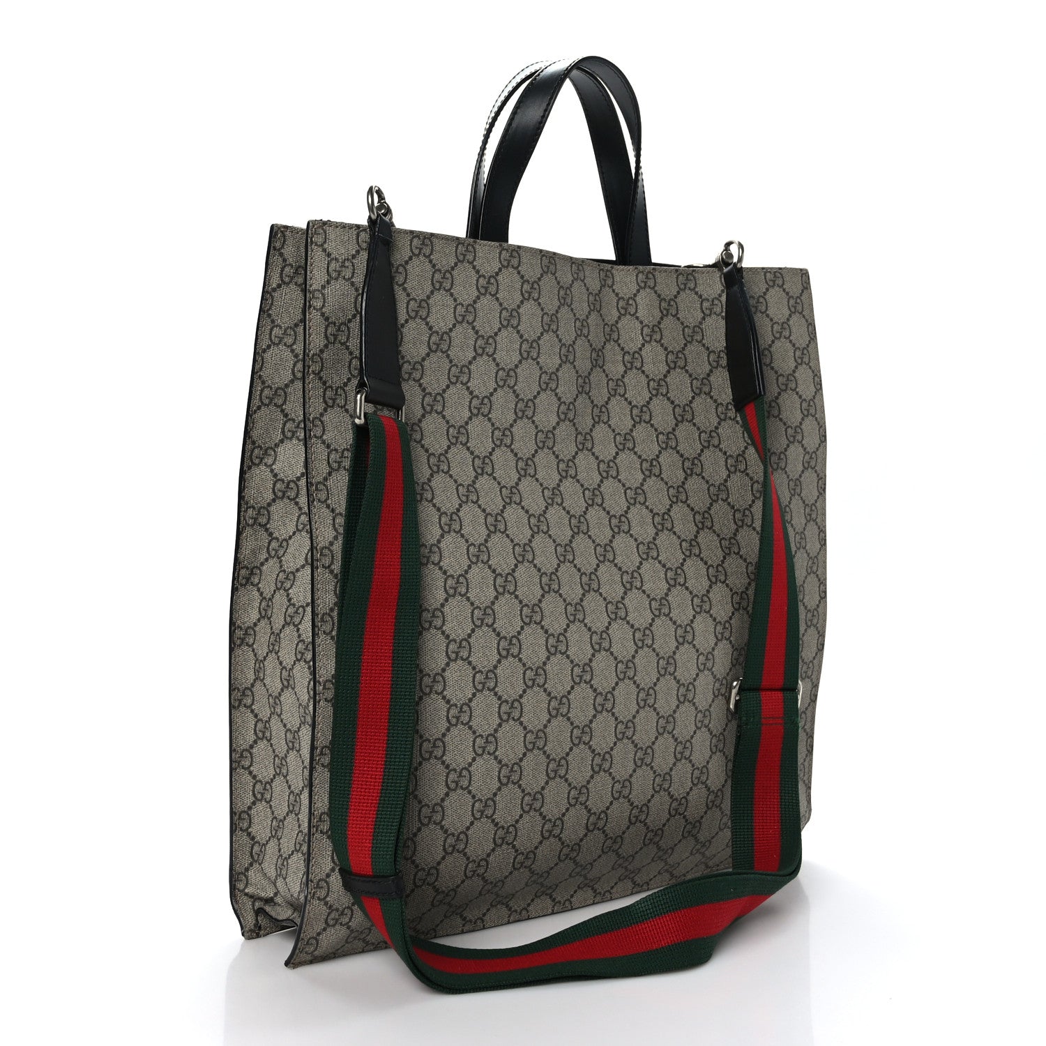 Gucci Soft GG Supreme Monogram Web Vertical Tote Black 3 of 9