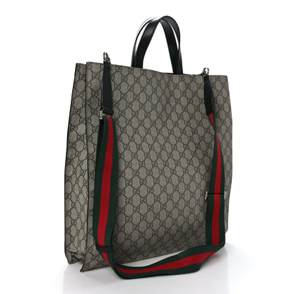 Gucci Soft GG Supreme Monogram Web Vertical Tote Black 3 of 9