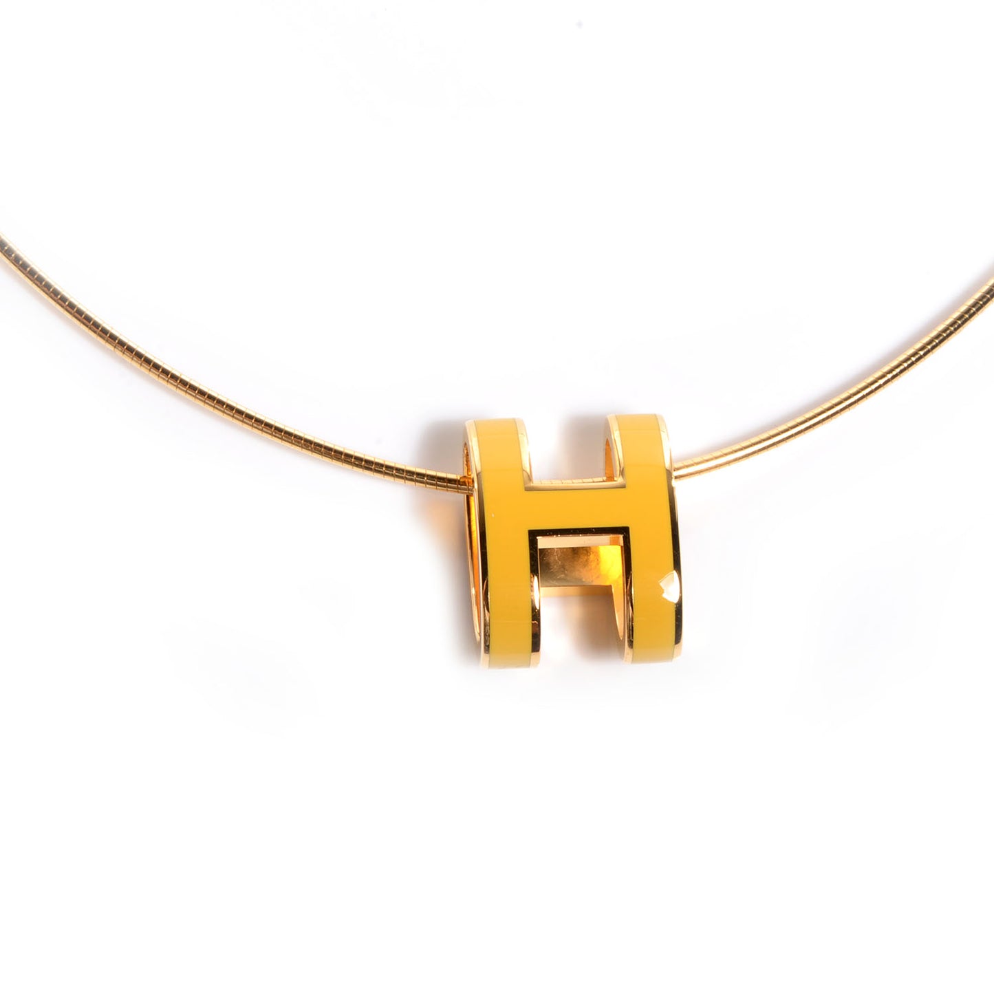 Gold Plated Pop H Necklace Jaune