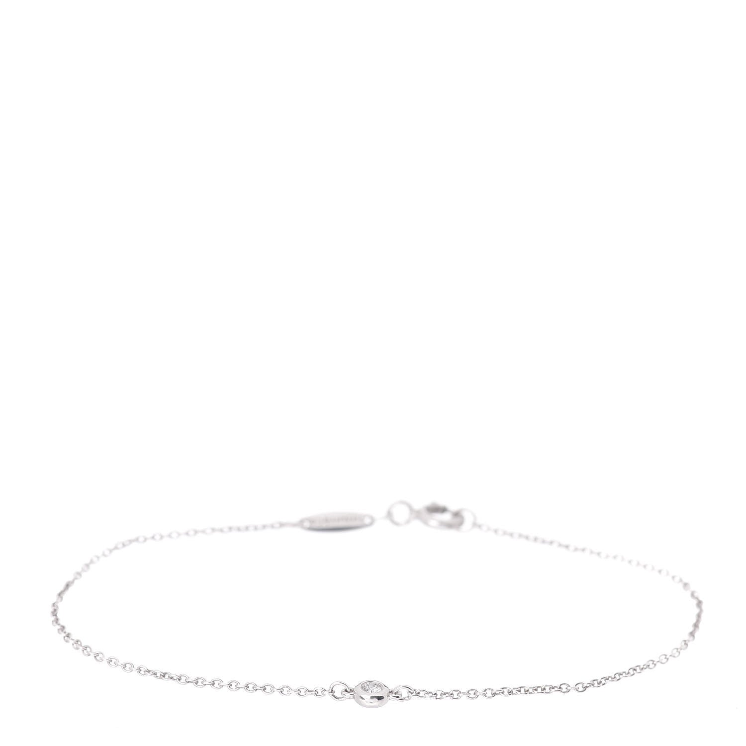 Tiffany Sterling Silver Diamond .03ct Elsa Peretti Diamonds by the Yard Bracelet 1 of 4