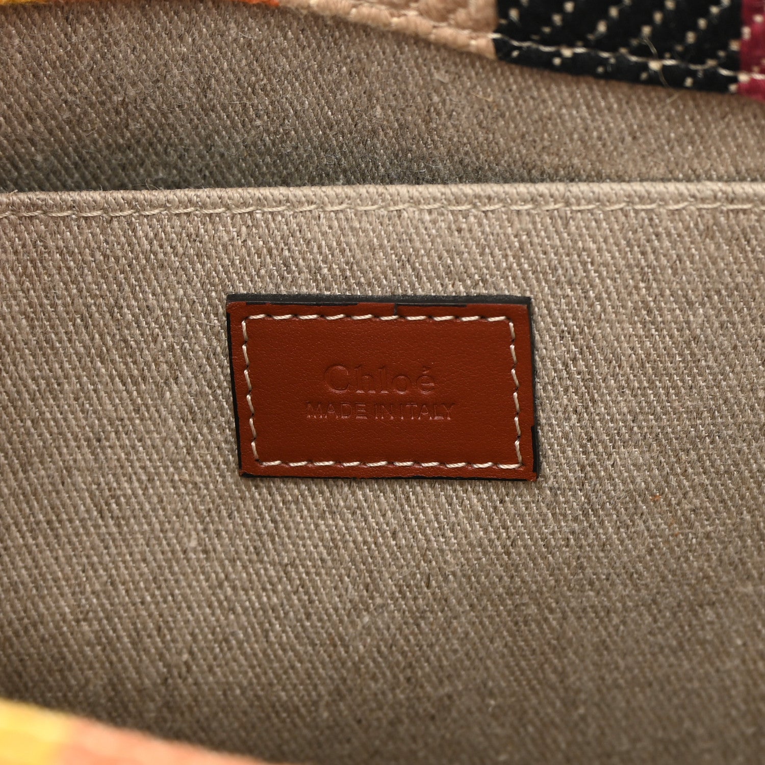 Chloe Cotton Calfskin Medium Woody Striped Tote Multicolor 6 of 13