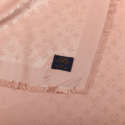 Louis Vuitton Silk Wool Monogram Shawl Rose 3 of 4