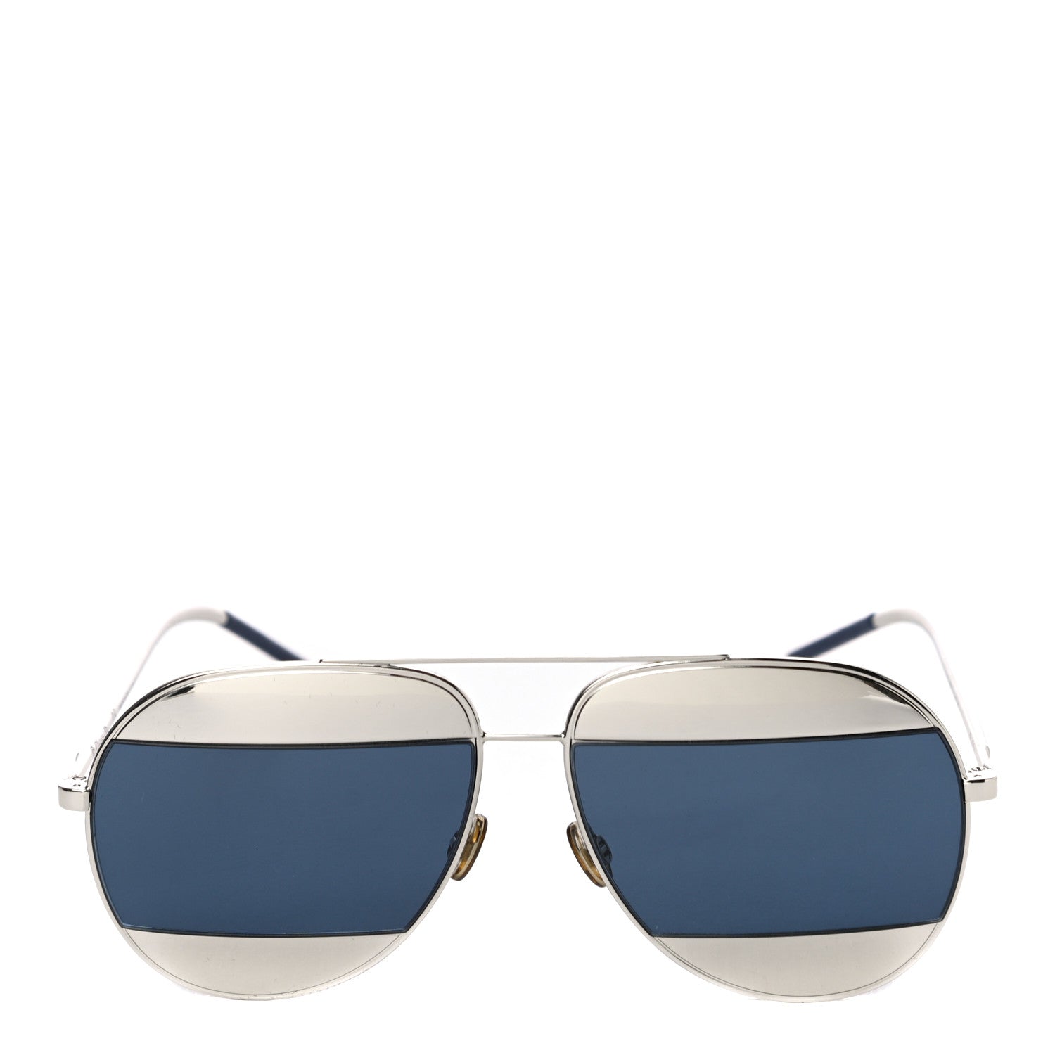 Christian Dior Metal Split 1 Aviator Sunglasses Blue Grey 4 of 7