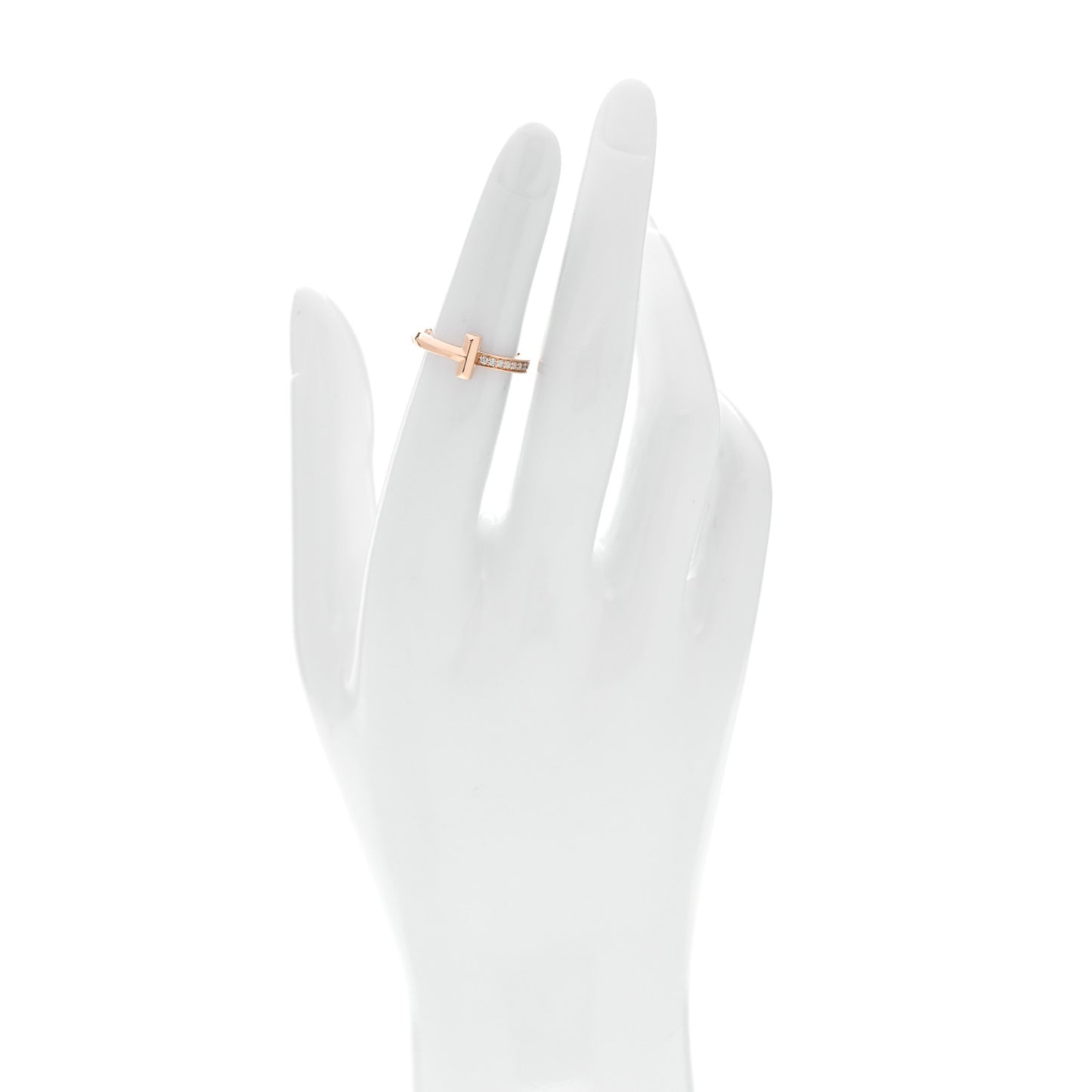 18K Rose Gold Diamond 2.5mm T T1 Ring 52 6
