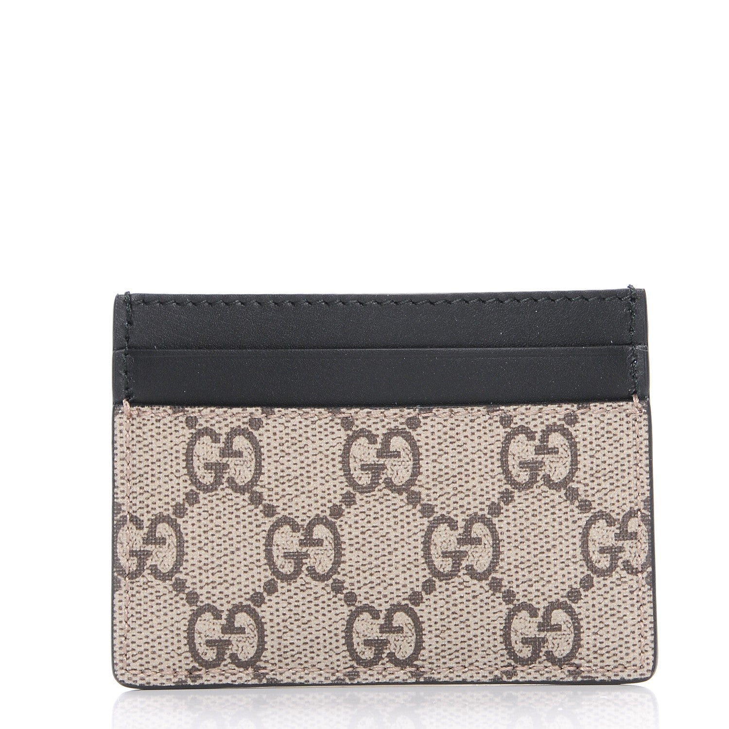 Gucci GG Supreme Monogram Bee Print Card Holder Black 4 of 7