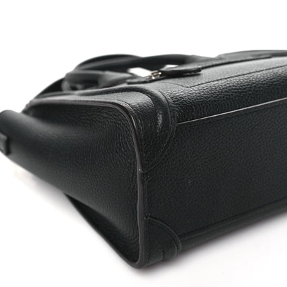 Celine Drummed Calfskin Nano Luggage Black 9 of 10