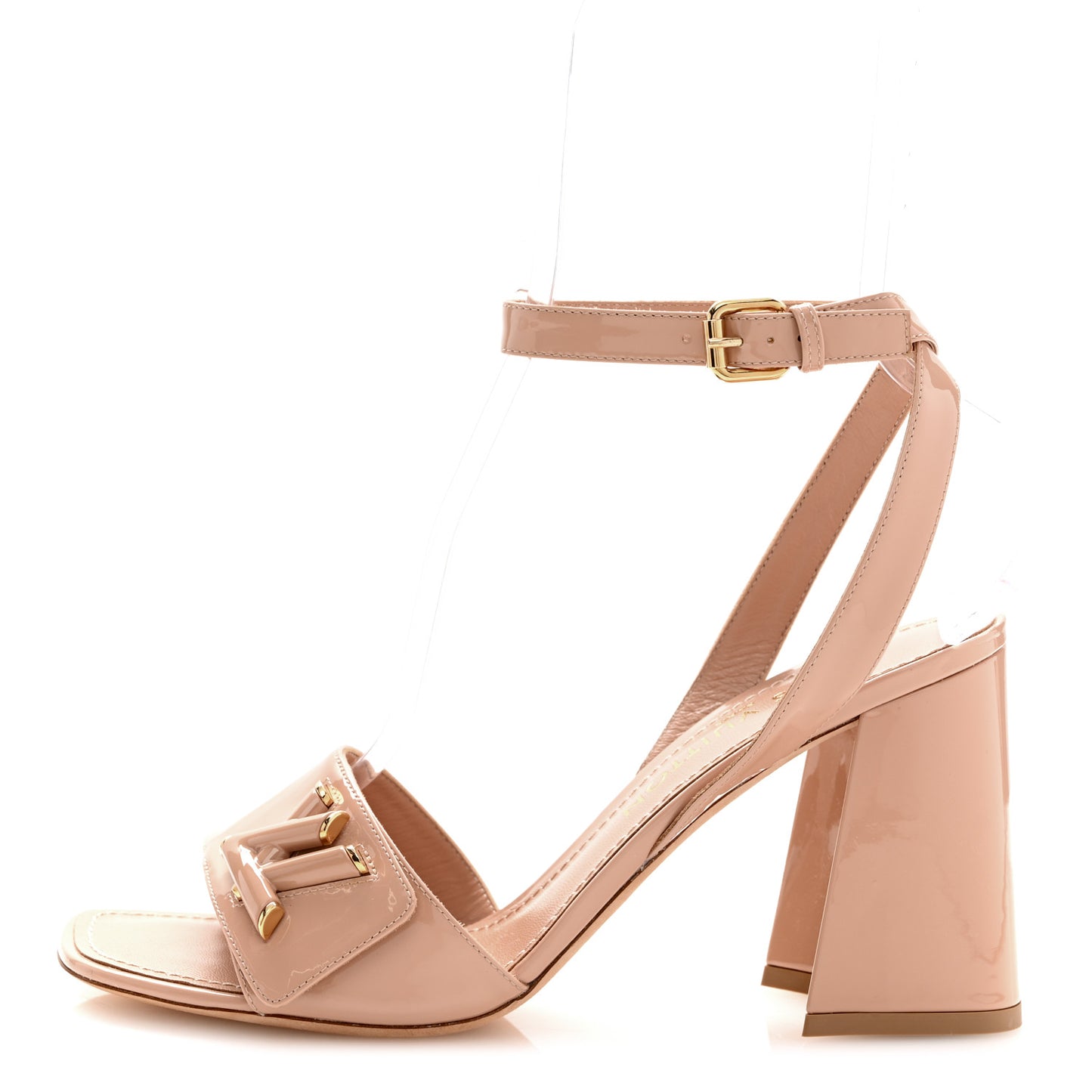 Patent Calfskin Shake Sandals 39 Nude Pink