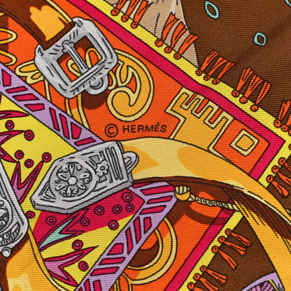 Hermes Silk Cavaliers du Caucase Scarf 90 Tabac Orange Multicolor 5 of 6