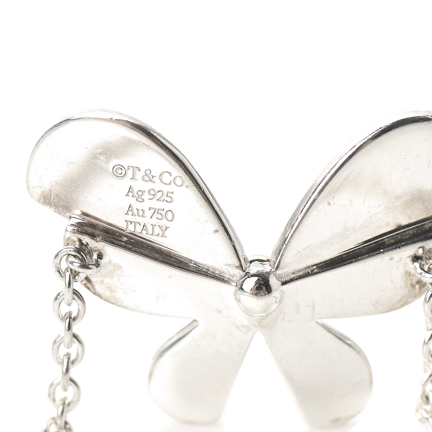 Sterling Silver 18K Rose Gold Return to Tiffany Love Bugs Butterfly Chain Bracelet
