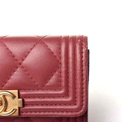 Chanel Lambskin Quilted Boy Card Holder Wallet Pink 12 of 13