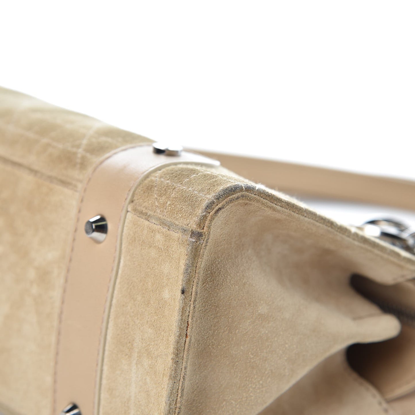 Suede Cannage Stitched East West Lady Dior Beige