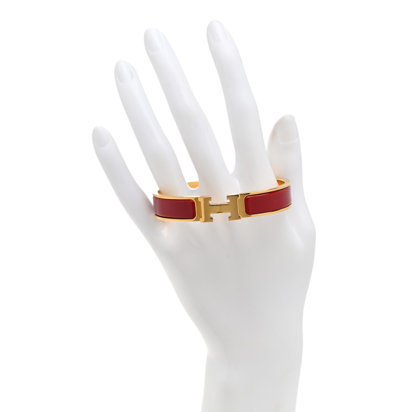 Enamel Narrow Clic Clac H Bracelet GM Rouge