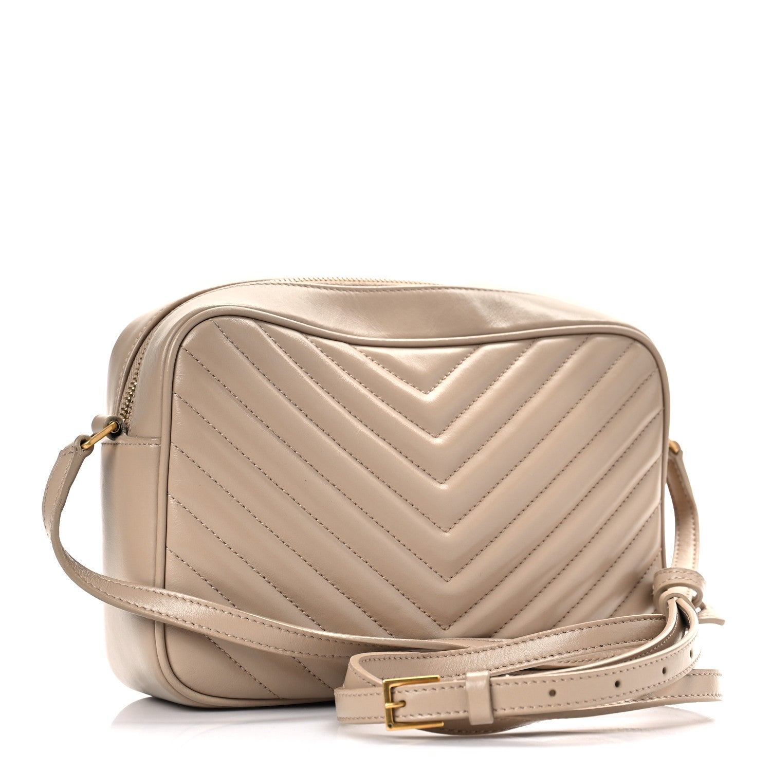 Saint Laurent Calfskin Matelasse Monogram Lou Camera Bag Dark Beige 2 of 7