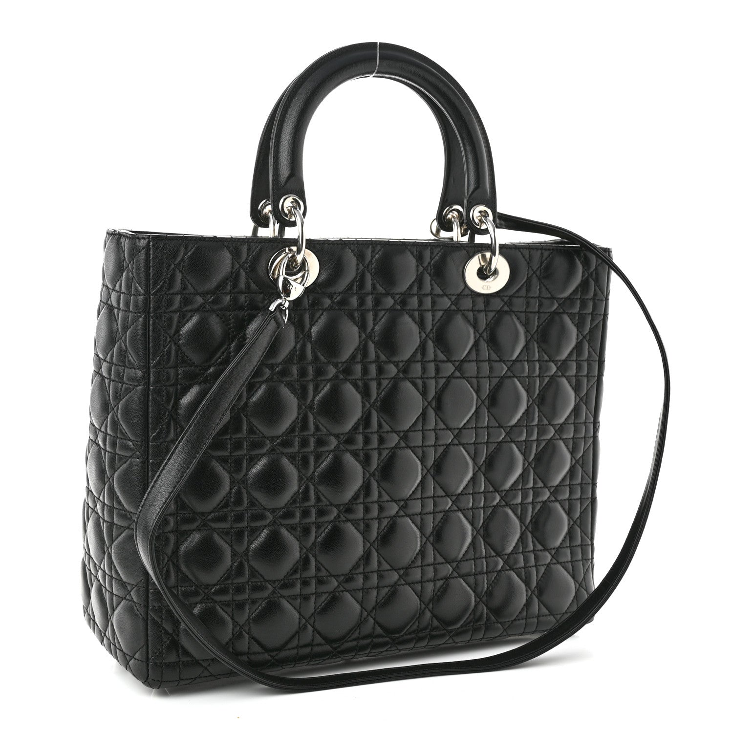 Christian Dior Lambskin Cannage Large Lady Dior Black 3 of 11