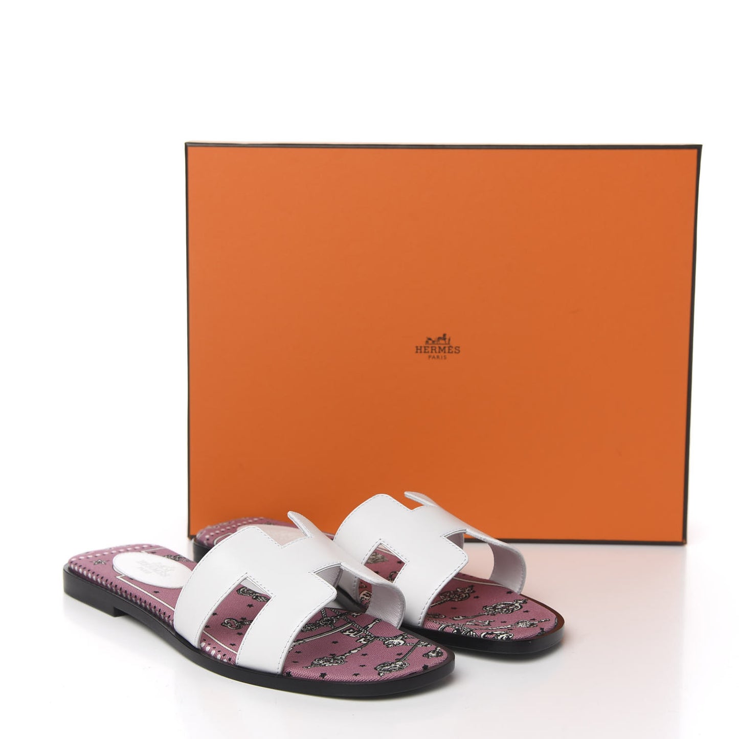 Box Calfskin Oran Sandals 37 White Bois De Rose