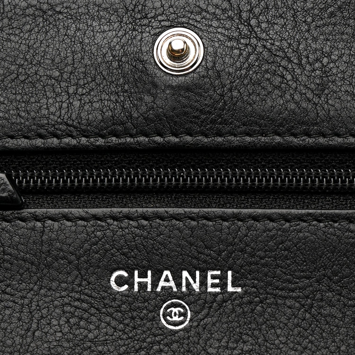 Chanel Crumpled Calfskin Quilted Wallet On Chain WOC So Black 6 of 17