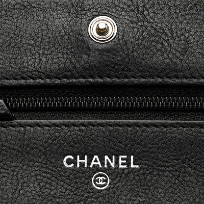 Chanel Crumpled Calfskin Quilted Wallet On Chain WOC So Black 6 of 17