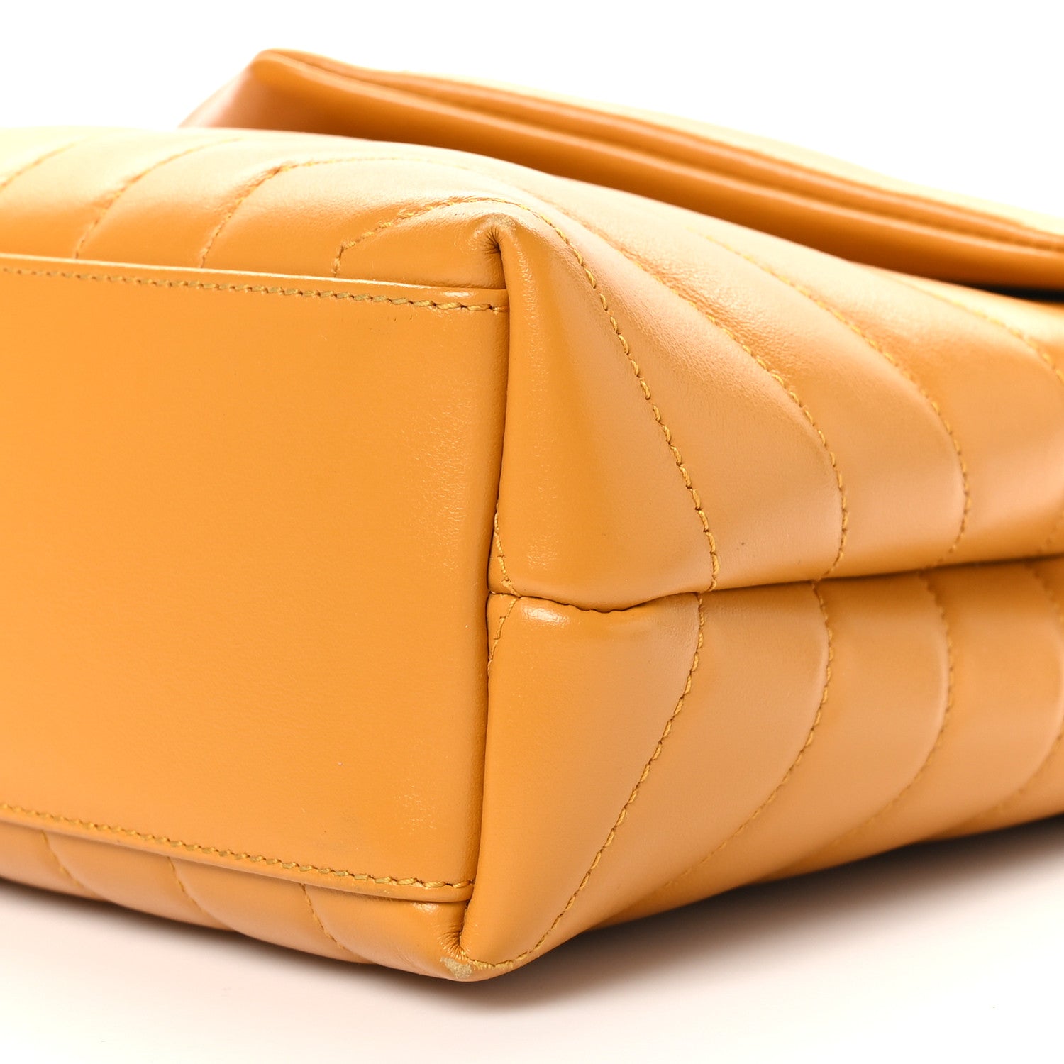 Saint Laurent Calfskin Y Quilted Monogram Small Loulou Chain Satchel Cheddar 10 of 12