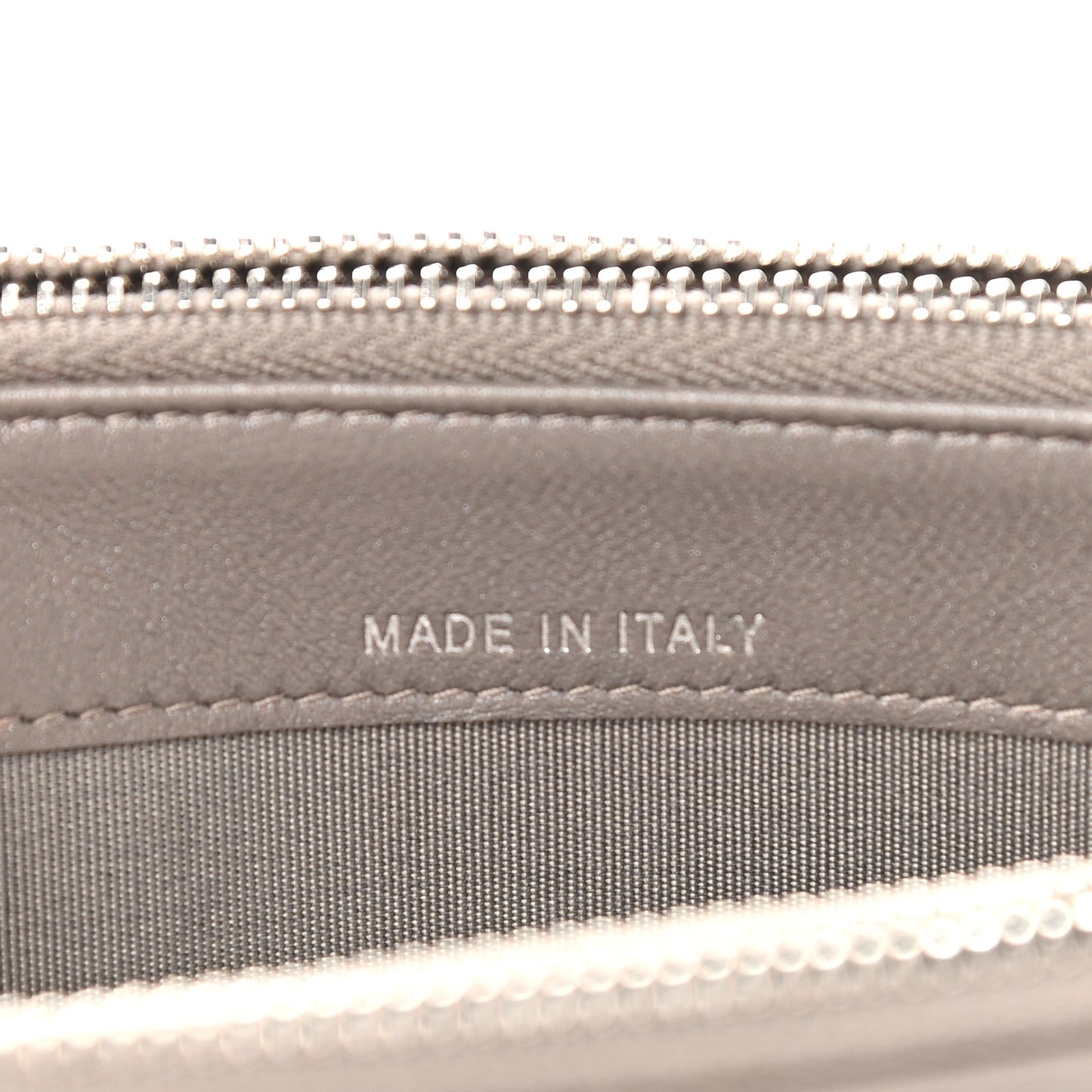Calfskin Quilted Small Clutch With Chain Grey