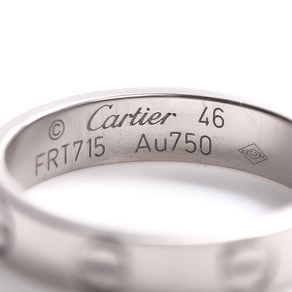 Cartier 18K White Gold 3.5mm LOVE Wedding Band Ring 46 3.75 4 of 5