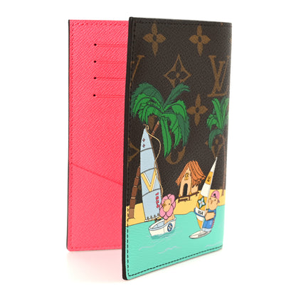 Louis Vuitton Monogram 2023 Christmas Animation Tropical Seas Passport Cover Dragon Fruit Pink 3 of 8