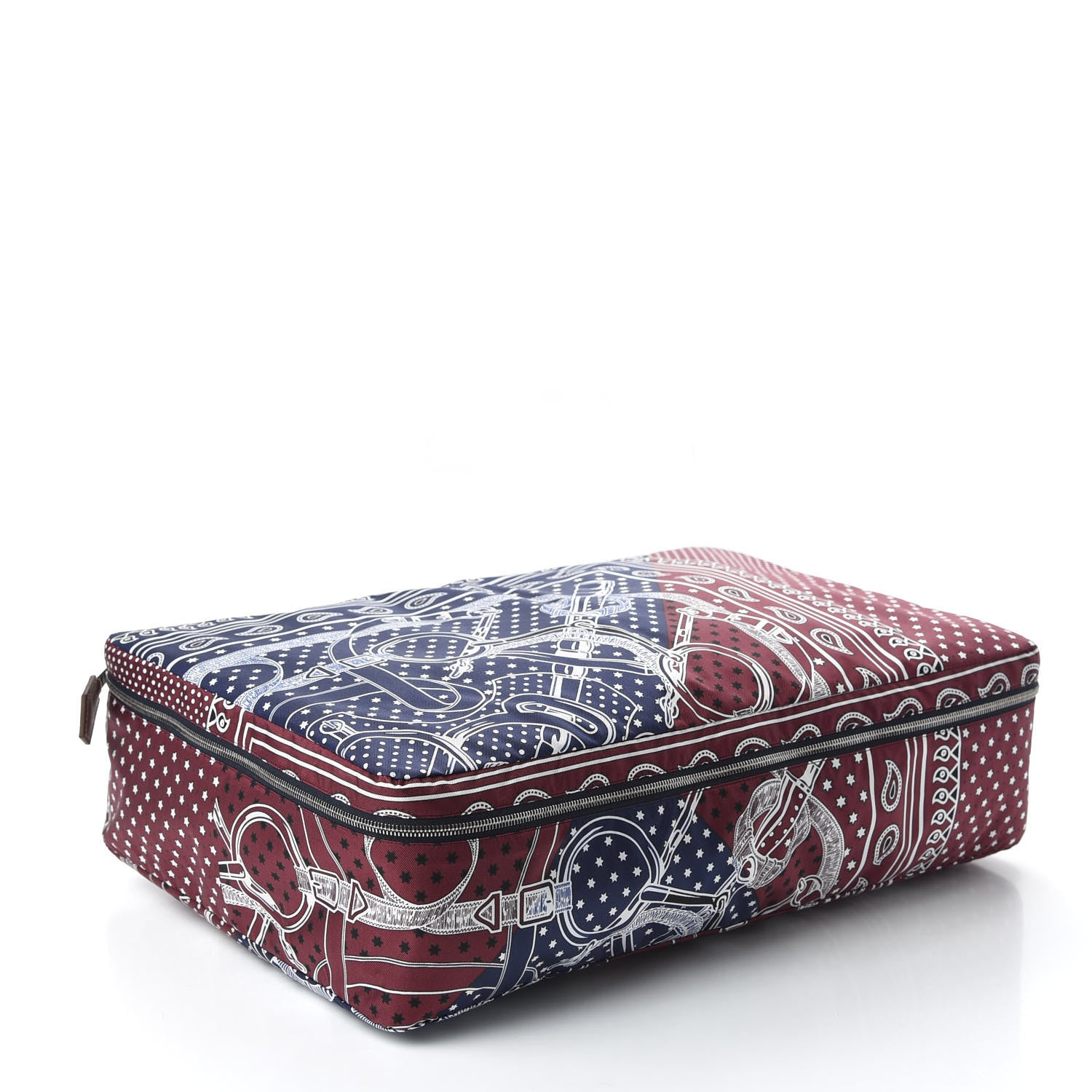 Hermes Silk Travelsilk Travel Cube Bordeaux Bleu Marine 2 of 20
