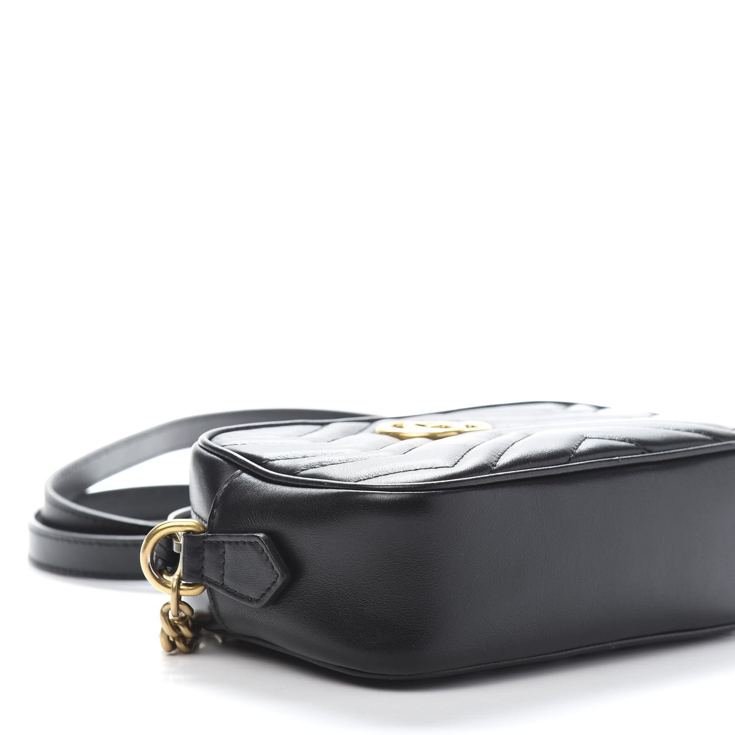 Calfskin Matelasse Mini GG Marmont Chain Shoulder Bag Black