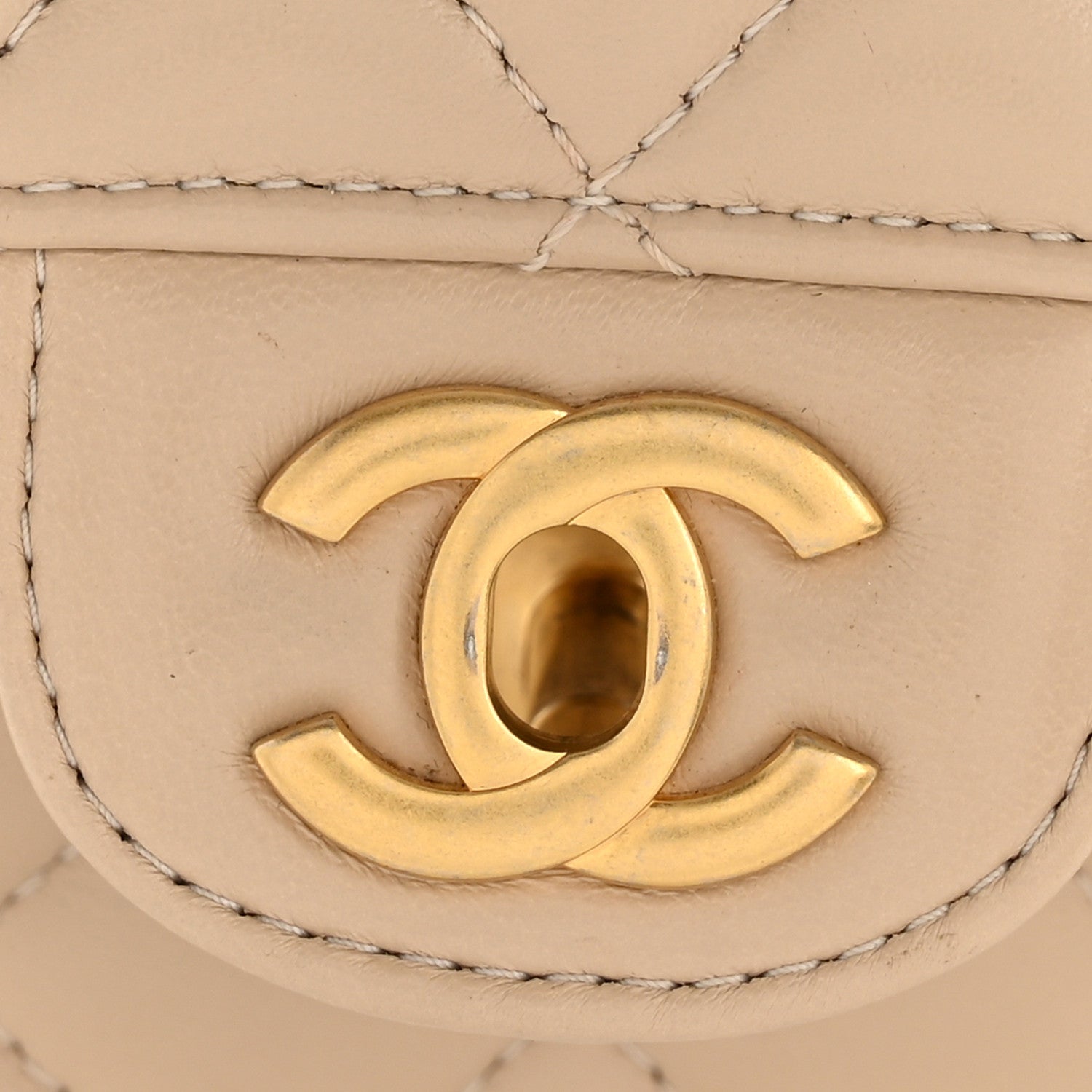 Chanel Lambskin Quilted Small Flap Top Handle Bag Beige 12 of 13